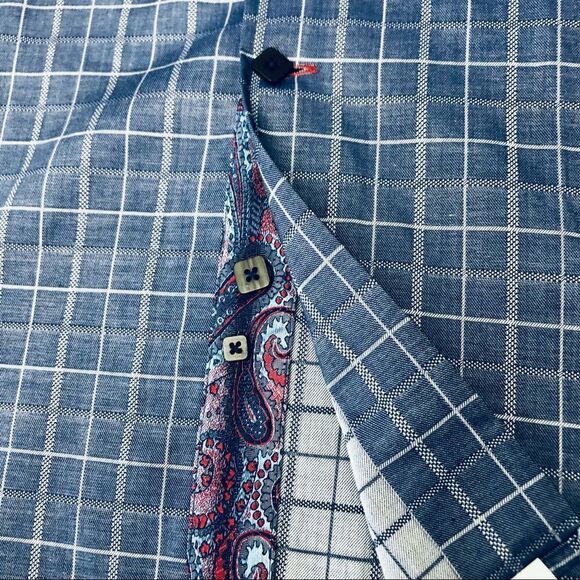 Angelino for Bermuda Buttons Pattern Down Long Sleeve Collar Men's Shirt Sz XL - Picture 7 of 14